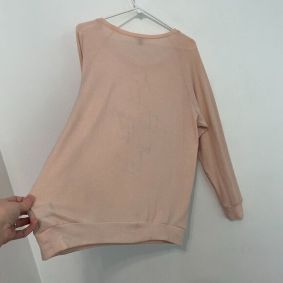 TORRID 1 Plus Size With Love Light Pink Hacci Raglan Sweatshirt Graphic Pullover - Picture 13 of 16